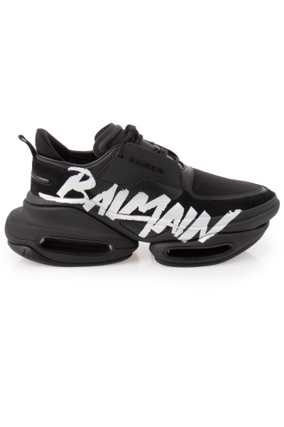 BALMAIN Gomato-Leather & Neoprene Sneakers B-Bold