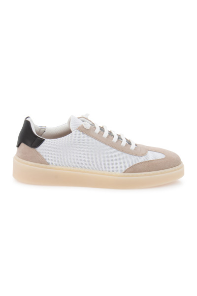 FABIANO RICCI Punched Leather & Suede Sneakers