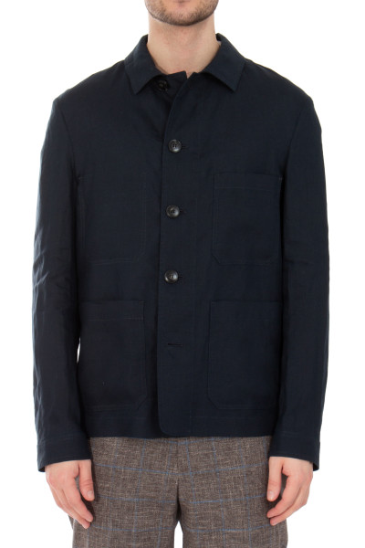 CANALI Relaxed Fit Linen Overshirt