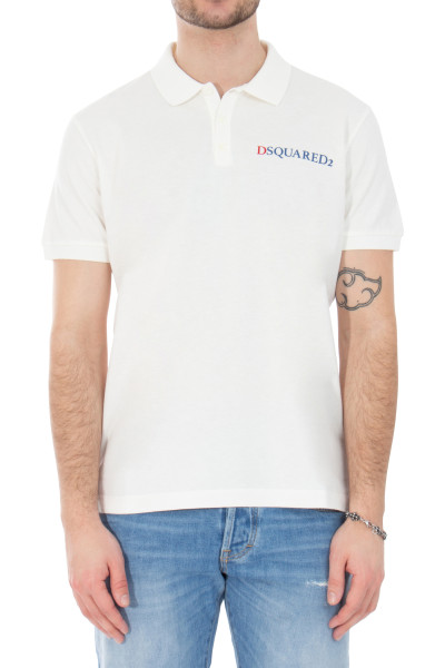 DSQUARED2 Printed Tennis Fit Cotton Piqué Polo Shirt