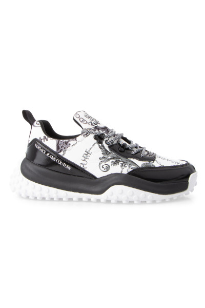 VERSACE JEANS COUTURE Printed Neoprene & Leather Sneakers Hyber