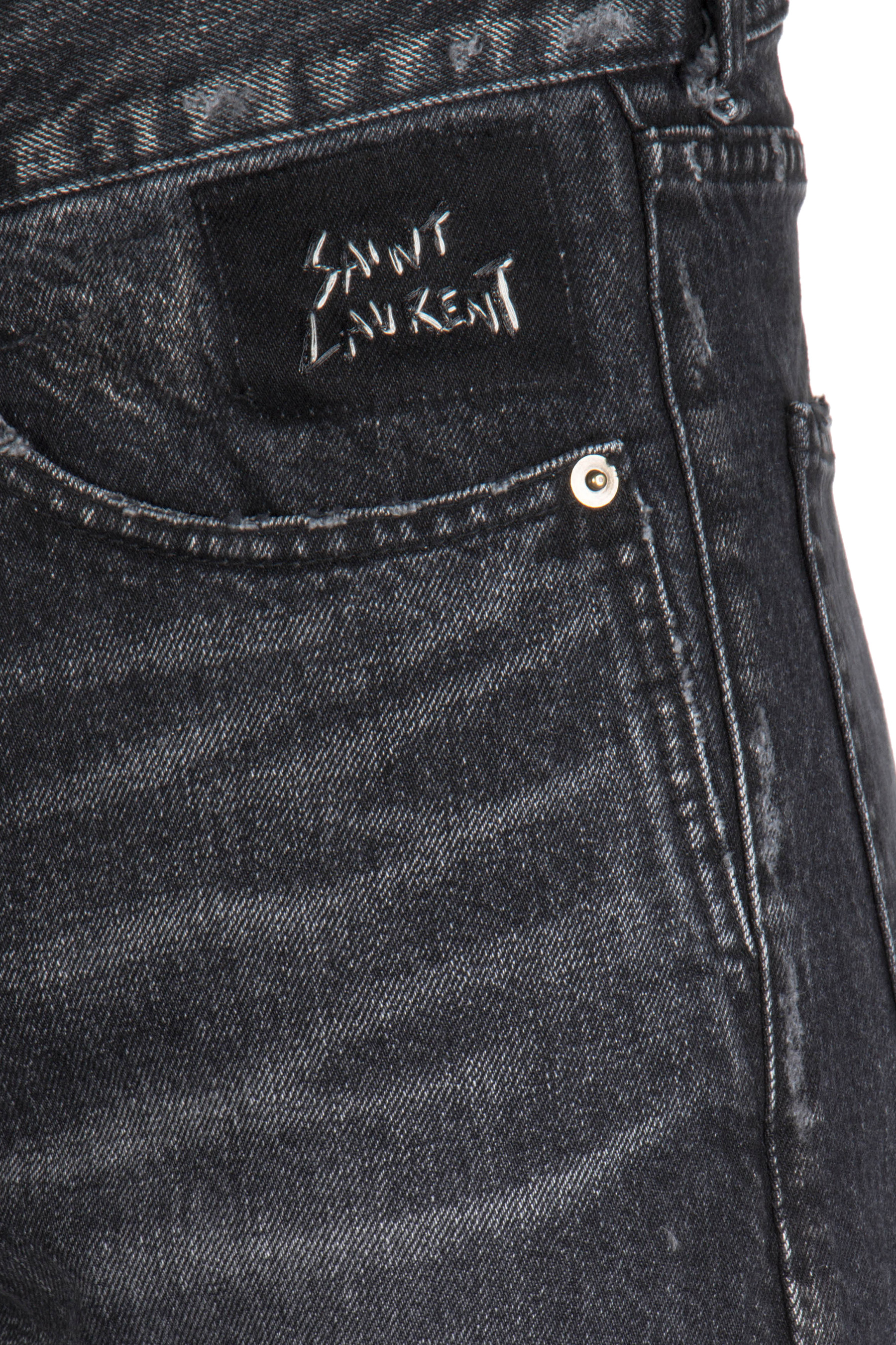 SAINT LAURENT Jeans Low Waist SL Script Embroidery | Jeans | Jeans ...