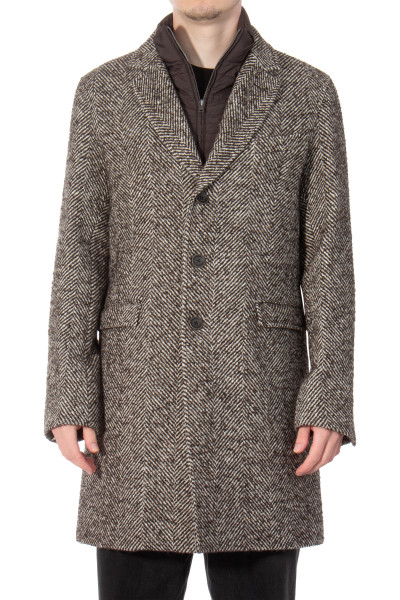 HERNO Nylon Insert Wool Mix Coat