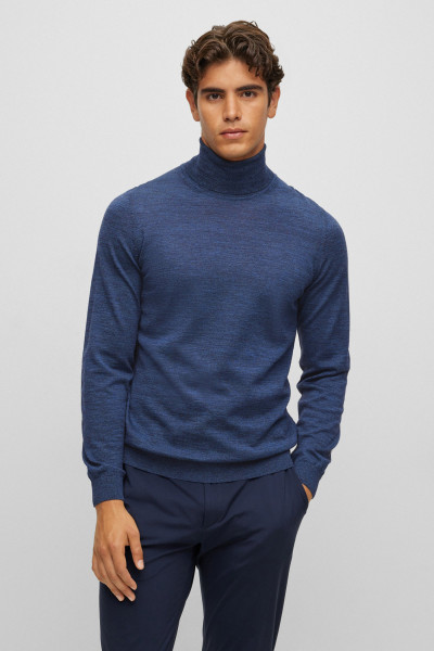 BOSS Virgin Wool Turtleneck Sweater Musso