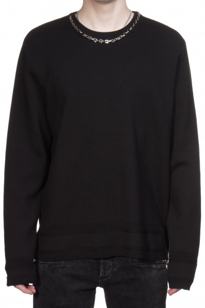GIVENCHY Wool And Silk Knit Sweater With Chain Collar