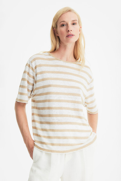 IHEART Striped Linen T-Shirt Penelope