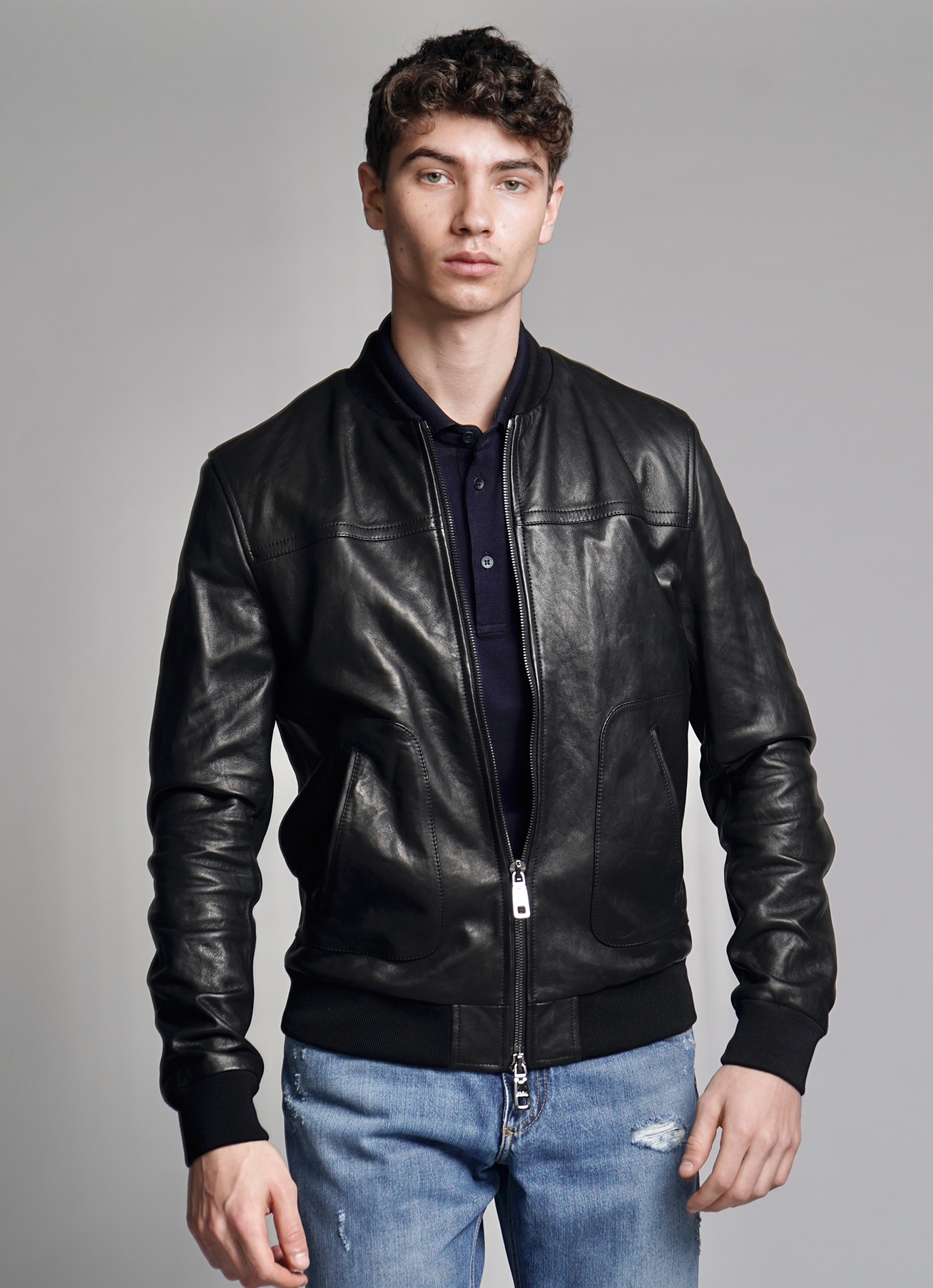 DOLCE & GABANNA Leather Bomber Jacket | Men | mientus Online Store