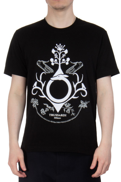 TRUSSARDI Cotton T-Shirt Mystical Herbs