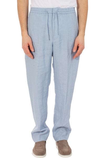 CANALI Regular Fit Linen Pants