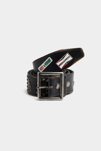 DSQUARED2 Vintage Buckle Leather Belt