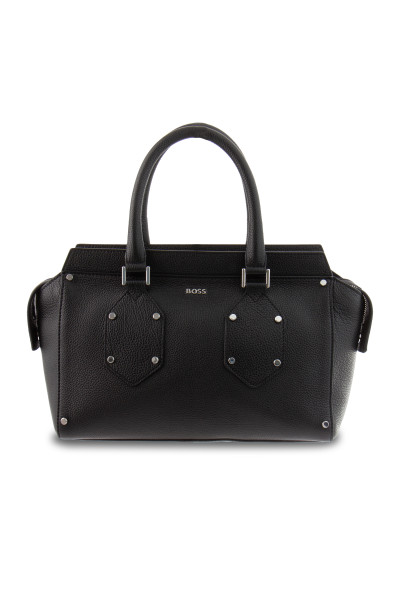 BOSS Grained-Leather Tote Bag Ivy