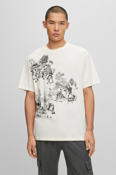 HUGO Printed Cotton Jersey T-Shirt Doule