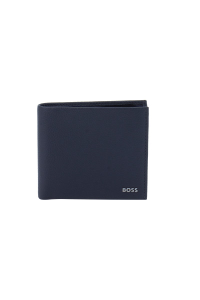 BOSS Grained Leather Bifold Wallet Highway