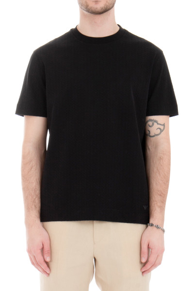 EMPORIO ARMANI Jacquard Cotton Jersey T-Shirt