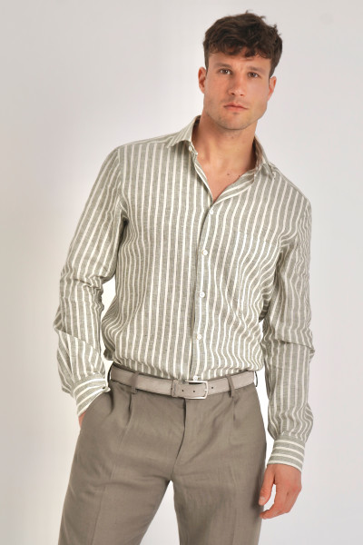KITON Striped Linen Shirt