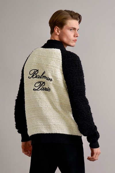 BALMAIN Embroidered Cotton-Nylon Blend Cardigan