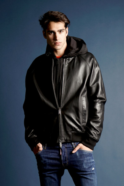 DSQUARED2 Hooded Leather Jacket