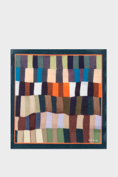PAUL SMITH 'Overlapping Check' Cotton Pocket Square