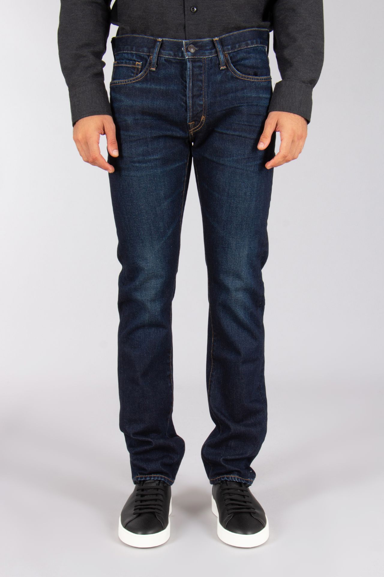 TOM FORD Straight Fit Cotton Denim Jeans | DPH001DMC073HB841